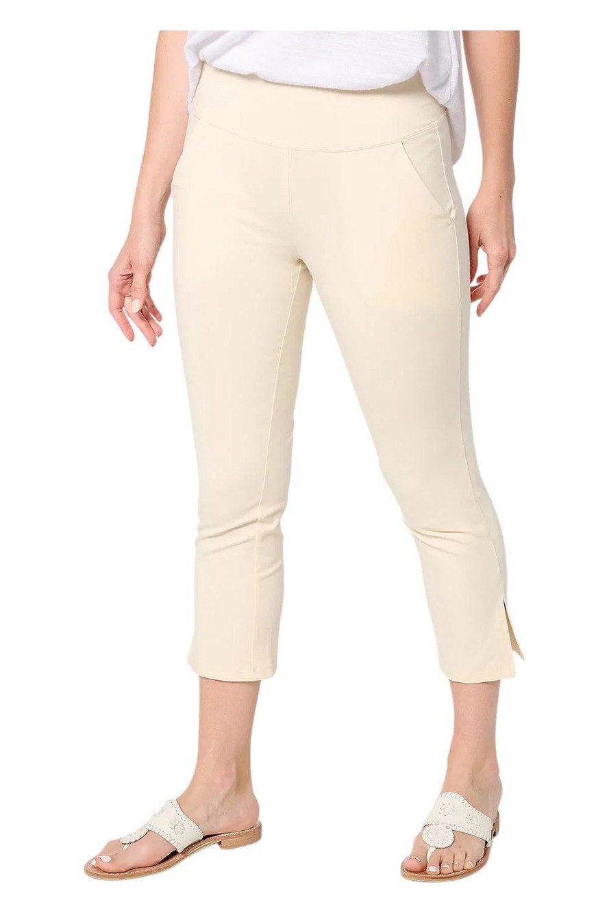 Women with Control Tummy Control Knit Crop Pants Ecru - Regular